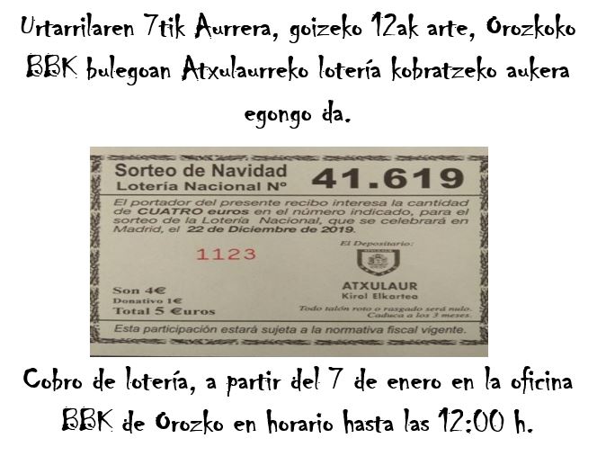 Cobro loteria navidad